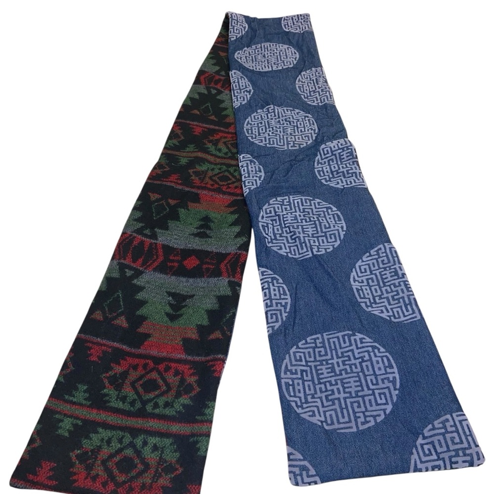 Goods Of Desire Scarf Unisex 64”X6” Hong Kong 
Reversible Southwestern Aztec